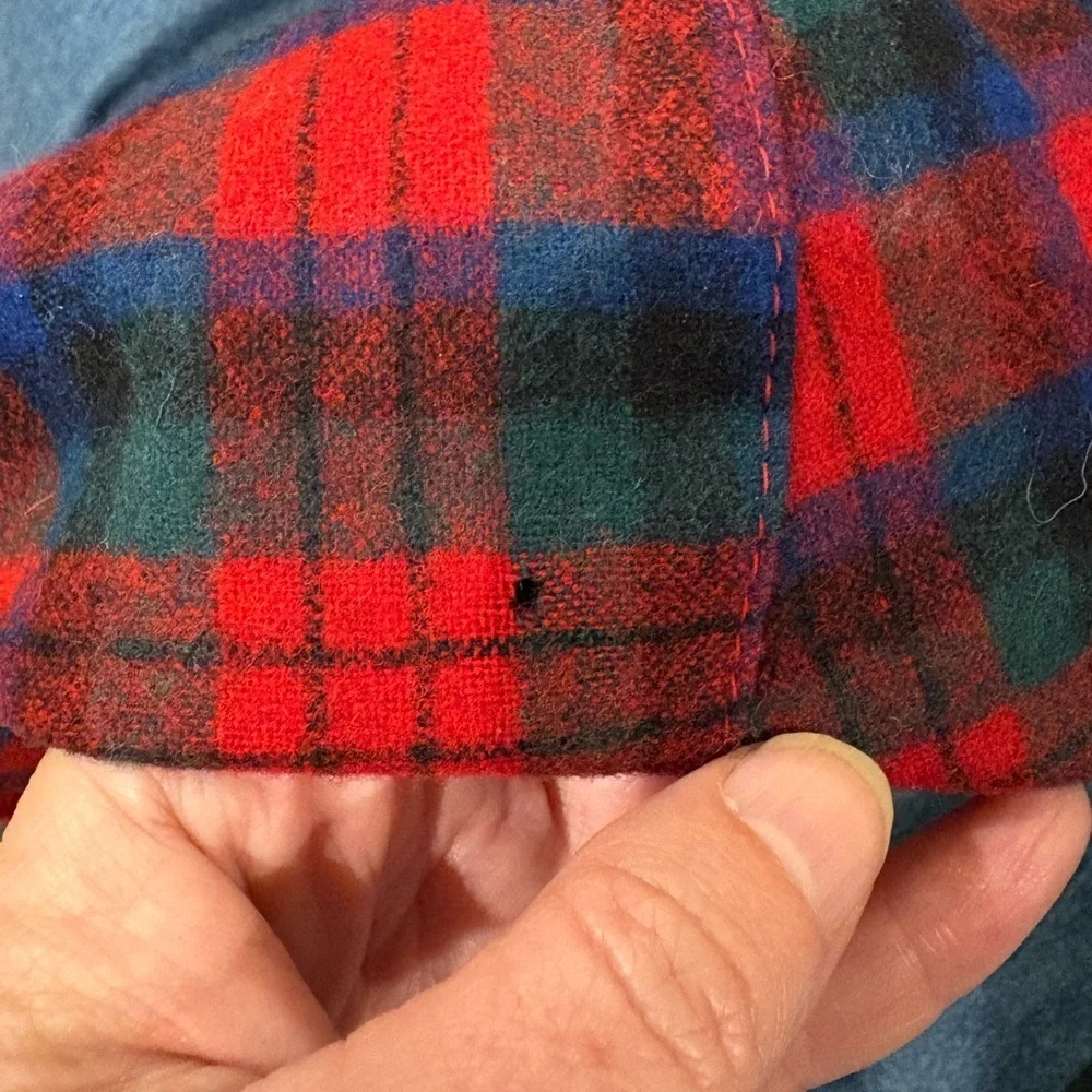 Pendleton vintage newsboy red tartan plaid wool cap hat sz M men women unisex